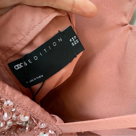 -HOLD FOR @ jkeith607-
ASOS Edition Sequins Embellished Midi Dress Pink US 12 - Picture 5 of 9